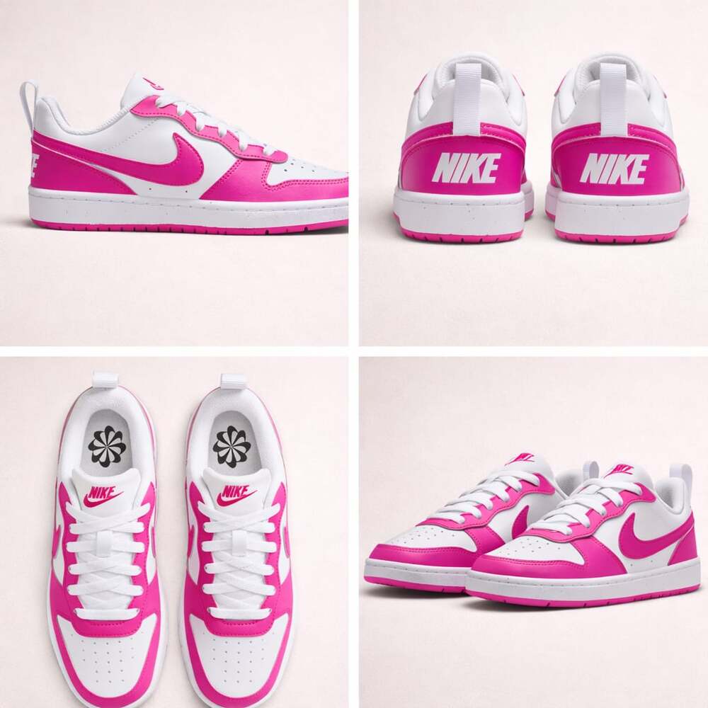 Nike Court Borough Low Recraft (GS) White/Laser Fuchsia Sneaker - DV5456-123